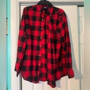 Men’s red and black flannel